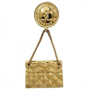 Chanel Brooch Quilted Bag Motif CC Logo Swing Coco